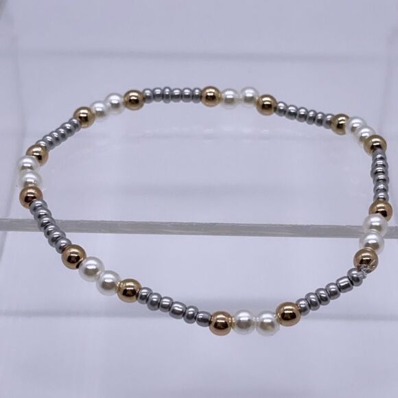 NWT Wool + Pepper Co. S&G Beaded Bracelet - Picture 4 of 4